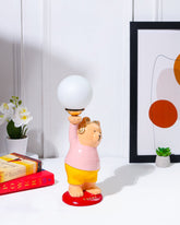 Alamkari India Polyresin Lucky Luminary Yellow Teddy Lamp